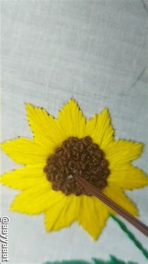 Sunflower Hand Embroidery Tutorial 🌼 #shorts #embroidery #trending