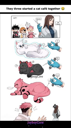 They three started a cat café together 😂 #jjk #anime #memes