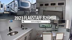 The 2023 Flagstaff Classic 826MBR is here to make your travels unforgettable! From its luxurious interiors and spacious living area, this travel trailer is the ultimate couples' retreat! #couples #camp #travel | Walnut Ridge RV
