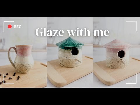 Join me as I glaze, 3 glaze combinations, using amaco, spectrum and mayco glazes