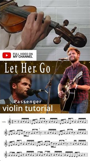 Let her go -Violin tutorial #passenger #violincover #musiclessons #musicsheet