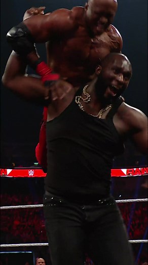 #BobbyLashley drove The Nigerian Giant #Omos through a table! 😳 #WWE #WWERaw