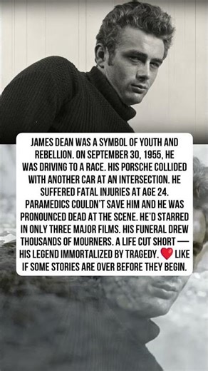 James Dean's Tragic Death at 24: The Fatal Car Crash That Made Him a Legend Forever