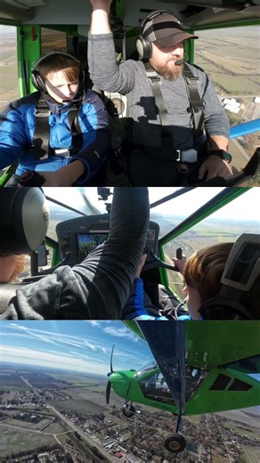 Teaching my 13 year old son the traffic pattern in an Aeroprakt A22.