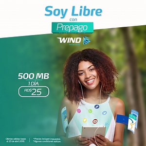 22K views · 136 reactions | ¡Libera tu bolsillo con nuestro Internet prepago Wind! ¡ Adquiere tu servicio y disfruta del Internet sin compromiso ni contrato desde RD$25 por día!  Para más información accede a nuestra página web: https://wind.com.do/internet/ #SoyLibreConWind #Wind4G #LTE #WindTelecom | WIND telecom | Facebook
