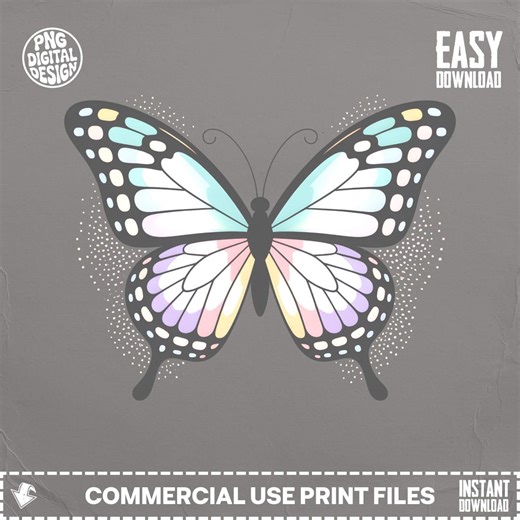 Butterfly Digital Download Png, Colorful Wings, Pastel Butterfly Clipart, Butterfly Design, Butterfly Vector, Instant Download, Digital Art - Etsy