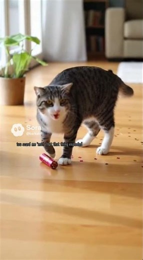 😱 Firecracker Explodes at Home — Cat Jumps Out of Her Skin!