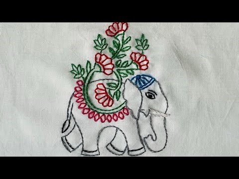 Beautiful Elephant Handmade Embroidery Design