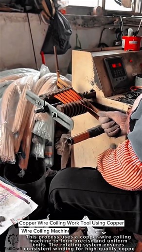 Copper Wire Coiling Work Tool Using Copper Wire Coiling Machine #worktool