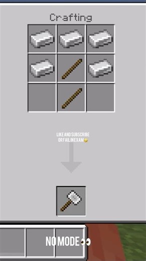 crafting big hammer 😳#shorts #minecraft #mcpe