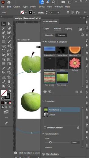 AdobeIllustrator : - Tips for creating a 3D Green Apple like a PRO..!! #sai_creativity_world