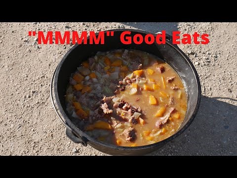 Traditional Ham Hocks and Beans cooked over a campfire (2021)