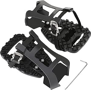 Hromee Toe Clips Cage for Peloton Bike, Pedals Adjustable Adapter for Indoor Exercise Bicycle, Convert Look Delta Pedals to Toe Cages and Straps