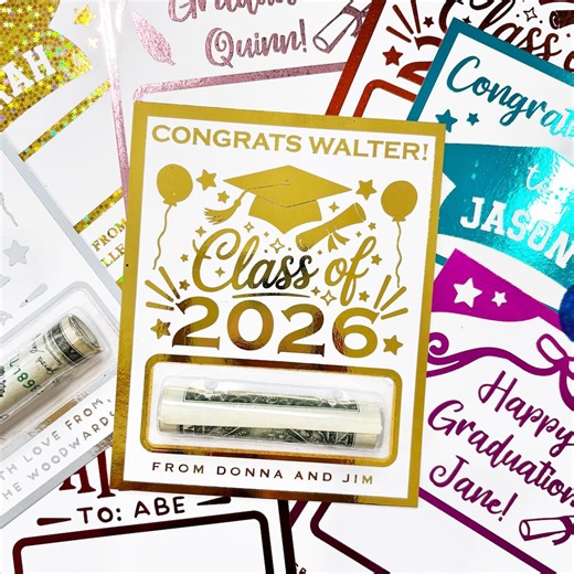 Personalized Graduation Cash Gift Money Holder for High School and College, Custom Foil Graduate Gifts for Girl or Boy - Etsy