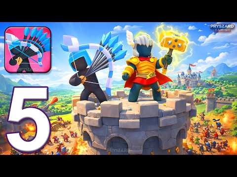 Merge Archers: Bow and Arrow - Gameplay Walkthrough Part 5 - Archers Bastion Defense (iOS, Android)