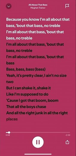 All about that Bass Meghan Trainor #lyrics #pop #spotify #popsonglyrics