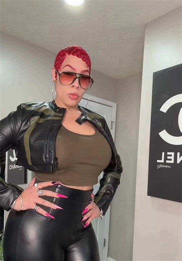 Me: I love a good faux leather set in the winter @Fashion Nova: Sayless • Outfit: -Fashion Nova Women's Not Like The Rest Faux Leather Moto Jacket- Olive Green -Liliana Faux Leather Leggings - Black • #_sacha_fierce