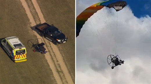 Two escape death as powered parachute rolls during takeoff