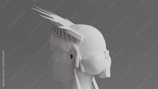 Rotating Statue of Liberty sculpture - close-up - 3D 4k animation (3840 x 2160px)