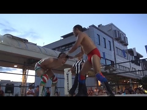 プロレス wrestling lowblow 急所 金的 股間 ballbust(ジャパンプロレス2000 2016.8.21山田駿斗