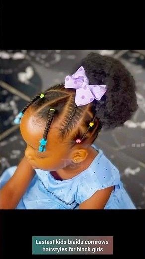 latest kids braids cornrows hairstyles for black girls #shorts #braids #hairstyles #cornrows