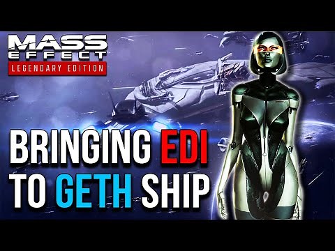 Mass Effect 3 - What Happens if you bring EDI to the GETH DREADNOUGHT? (all Unique Dialogue)