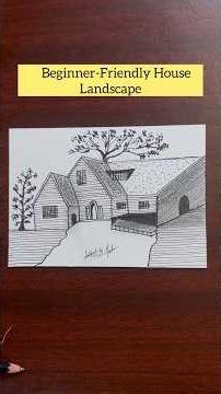 How to Draw a Beautiful House Using a Black Pen | step by step tutorials #art #trending #yshorts