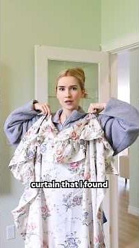 turning a thrifted curtain into a dress