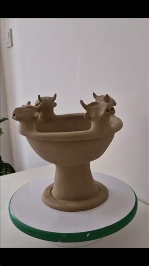 Cute Animal Pottery Bowl – Handcrafted from Clay!