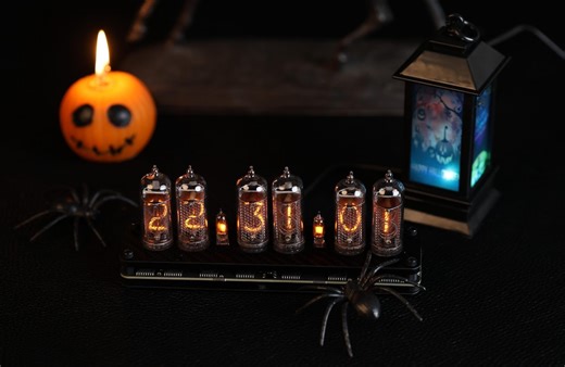 Nixie Tube Clock: Steampunk Retro Desk Decor. Halloween 2025 - Etsy