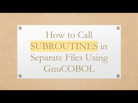 How to Call SUBROUTINES in Separate Files Using GnuCOBOL