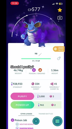 Should I Purify My Shadow Nidoran in Pokémon GO?