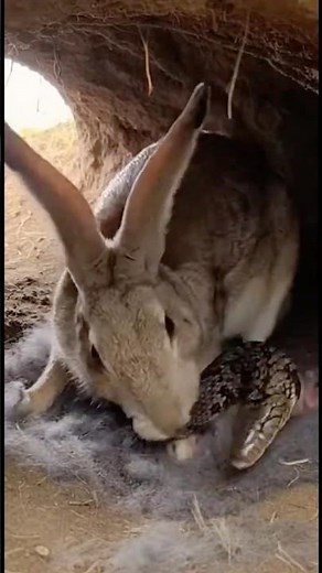 Mother Rabbit vs Snake — Real Burrow Footage! #wildlife #nature #survival