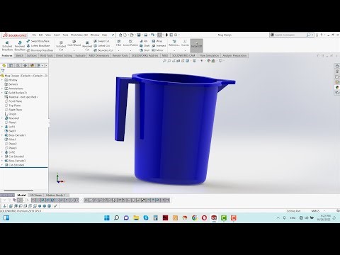 Solidwork: Plastic Bath Water Mug Design