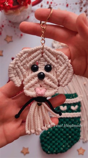Poly Tusal Handmade | Macrame Pattern Designer | What's hidden in a Macrame Christmas Stocking? 🎅 Macrame Keyrings are the Best idea for z small Christmas Gift for your friends and family... | Instagram
