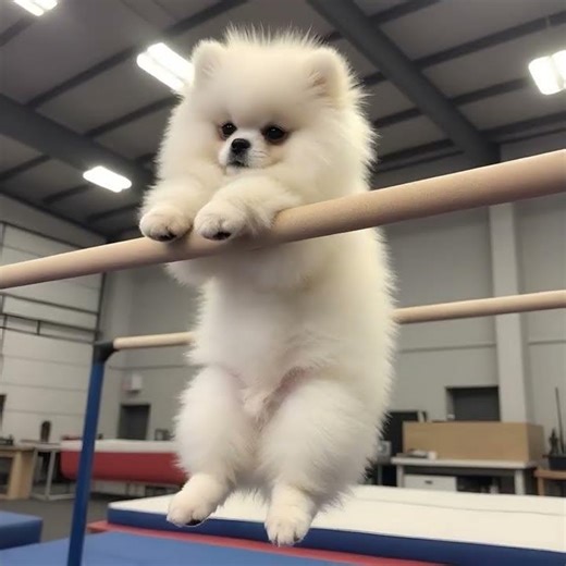 The Ultimate Puppy Gymnast: Tricks on the Bar!