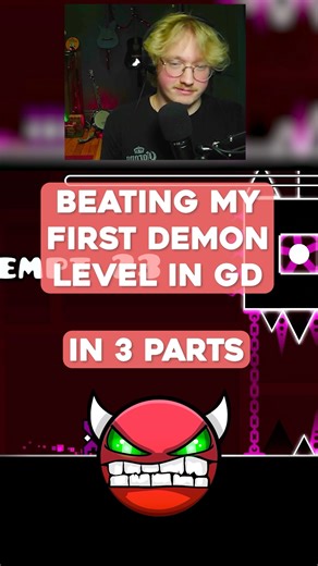 BEATING MY FIRST DEMON IN GEOMETRY DASH 😤😤😤 #geometrydash #gaming ￼