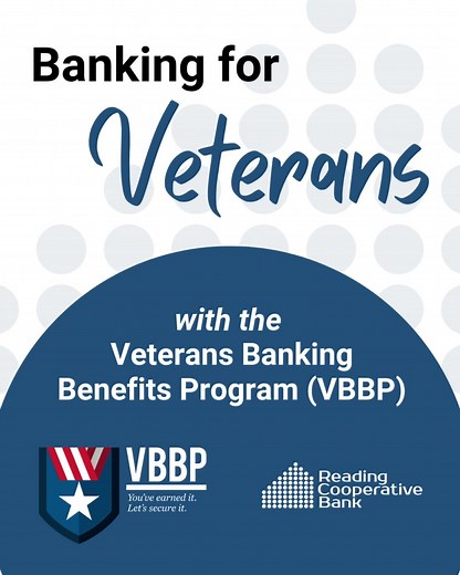 As a participating bank in the Veterans Banking Benefits Program, RCB offers banking services designed to give our veterans the long-term stability and financial assistance they need to thrive. See what RCB can do as a part of the VBBP: https://hubs.la/Q03RhVmy0 | Reading Cooperative
