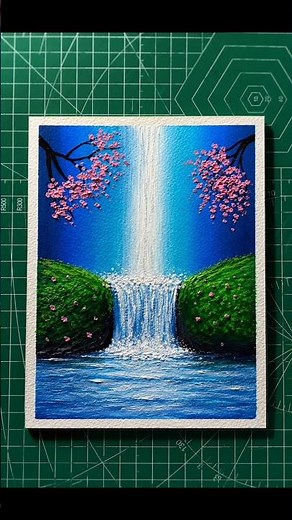Easy Waterfall Painting for Beginners