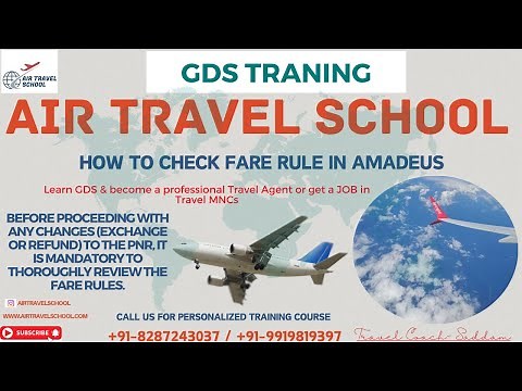 Amadeus Session 15 | HOW TO CHECK FARE RULE IN AMADEUS | FQD |#AirTravelSchool #gdstraining #amadeus