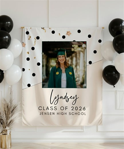 Custom Graduation Photo Banner, Class of 2026 Graduate Banner, Personalized Grad Party Backdrop, High School Graduation Party Banner - Etsy Canada