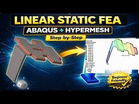 Linear Static Analysis in Abaqus Standard Tutorial using HyperMesh 2024