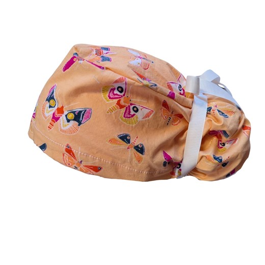 Moth Butterfly Ponytail Scrub Cap Euro Style Optional Satin Lined & Buttons Surgeons Surgical Doctor Nurse Dentist Veterinarian OB OR PA - Etsy