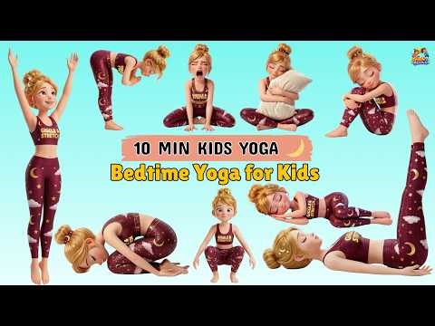 10 Min Bedtime Yoga for Kids | Sweet Dreams & Deep Sleep | Giggle & Stretch