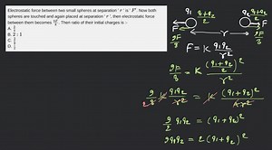 Electrostatic force between two small spheres at separation ' r... | Filo