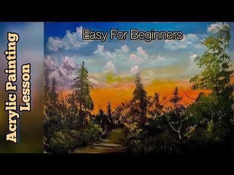 Beginners Easy Landscape Painting -- Acrylic Painting Made Easy!