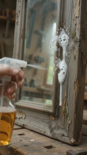 Antique Wall Mirror Restoration | Satisfying Wood Cleaning & Transformation ✨