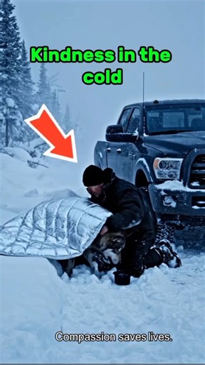 Alaska Man Stops Traffic to Save an Injured Wolf Family” #AnimalRescue #AlaskaLife #WildlifeUSA