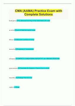 CMA AAMA Practice Exam with Complete Solutions1834