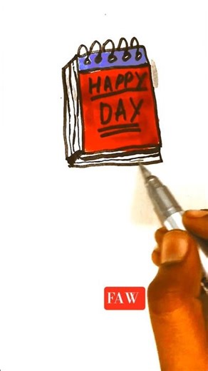 Easy Diary Drawing 📔 | CuteDiaryDrawingStepbyStep, SimpleDrawingforBeginners #shorts #funandartworld